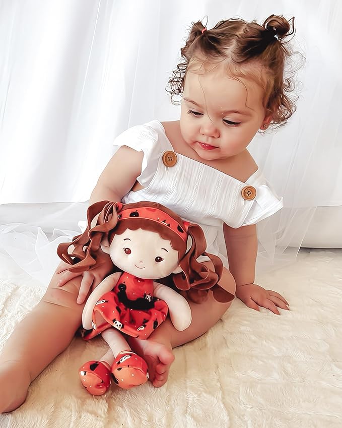 Soft Baby Doll Toys (12''), My First Baby Rag Doll for 1 Year-Old Girl Birthday Gift, Christmas Plush Toys Gift for Toddler Kids Infants-Halloween Special-Pumpkin