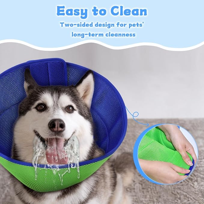 Soft Dog Cone Recovery Collars & Cones After Surgery for Medium Large Dogs, Comfy Ecollars to Stop Licking, Adjustable, Dog Ecollars for Recovery Plastic: Superior Support Fabric: Soft Comfort, XL