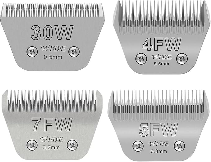 Wide Blade 4FW, Pet Dog Grooming Blade Compatible with Andis,Oster A5,Wahl km10 Clippers, Grooming Wide Blade, A5 Type Blade,for Animal Dog,Cat,Horse (30W+7FW+5FW+4FW)