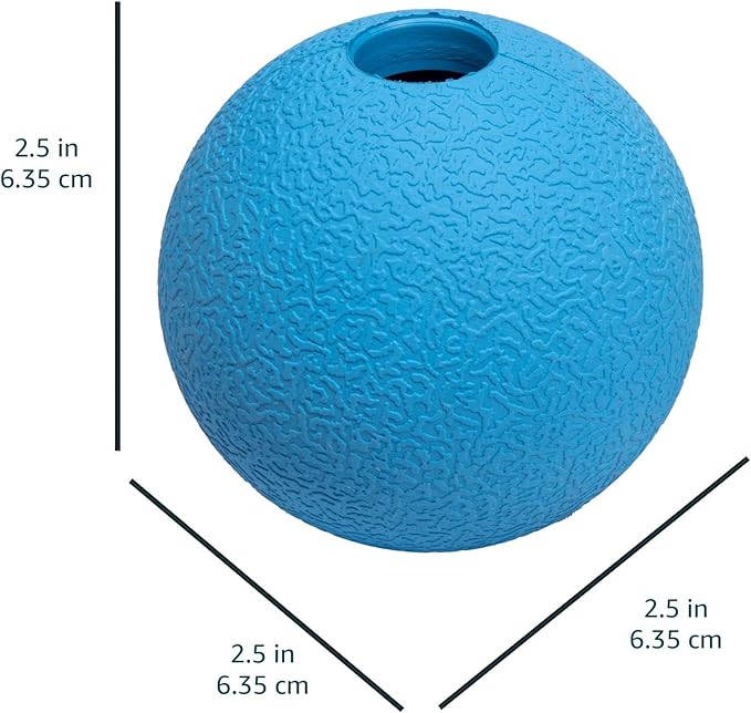 Amazon Basics Dog Toys, Interactive Assorted Rubber Balls, (Pack of 3), 2.5 inch, Blue, Beige, Orange
