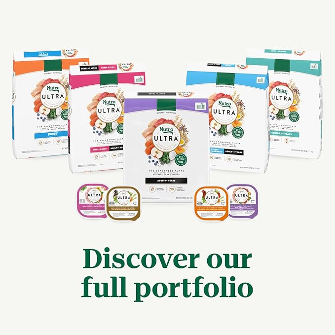 Nutro Ultra Adult Small Breed Dry Dog Food, Chicken, Lamb and Salmon Protein Trio, 22 lb Bag