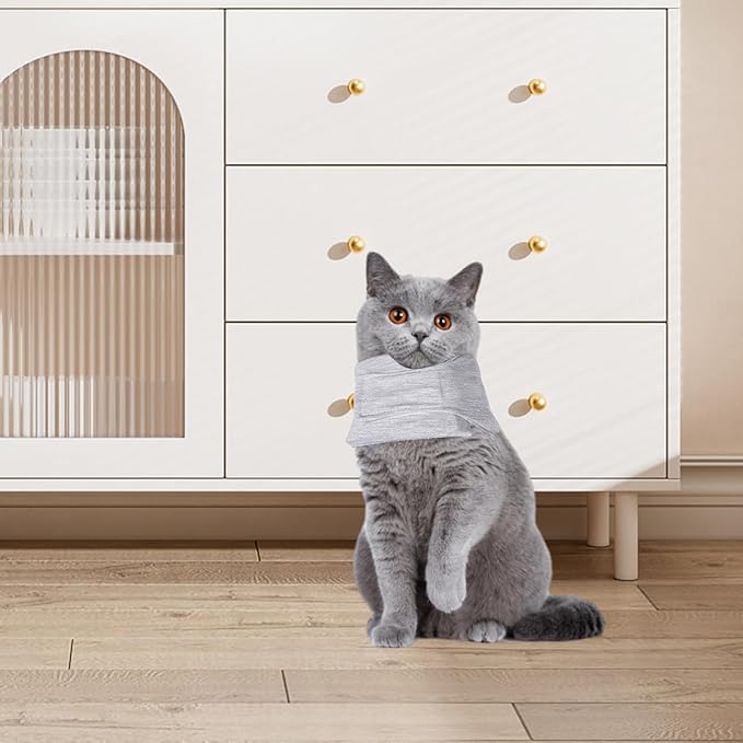 Cat Neck Brace, Breathable & Adjustable Cone Collar After Surgery Recovery Anti-Scratch Anti-Lick Protection, Cat Cone Collar for Small Medium Dogs Puppies Kittens (Grey, M)