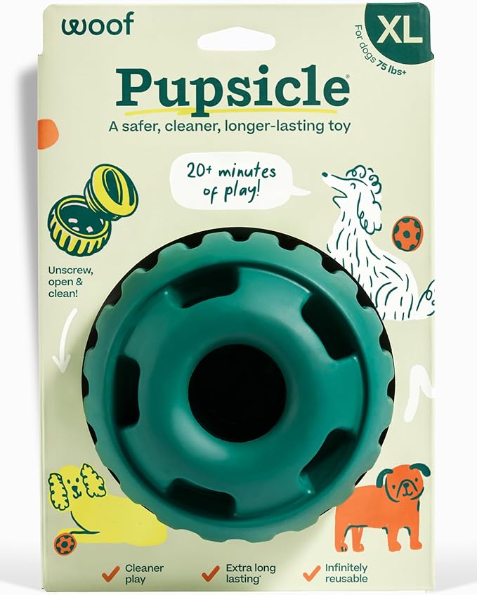 WOOF Pupsicle - Long-Lasting Interactive Dog Toy to Keep Your Pup Busy and Distracted - Safe for Dogs - Low-Mess Design - Dog Toys for XL Dogs 75 lbs and Up