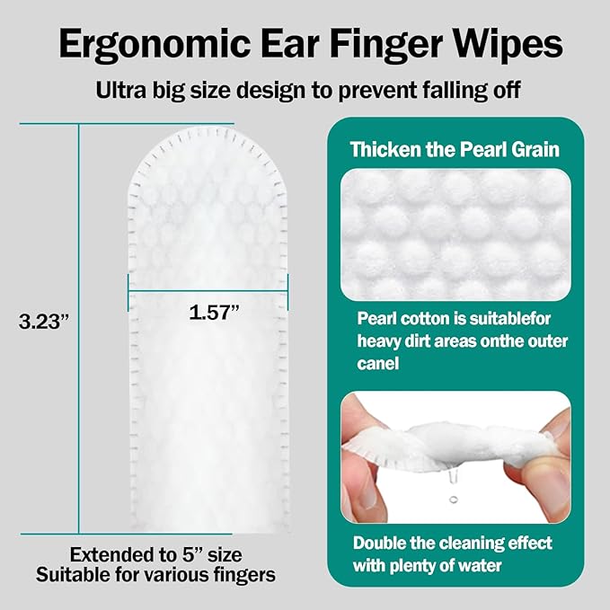 Portable Dog Teeth Dental Finger Wipes for Dogs & Cats No-Rinse Dog Finger Toothbrush Dog Plaque & Tartar Prevention with Brushing Beads Dog Breath Freshene 20pcs