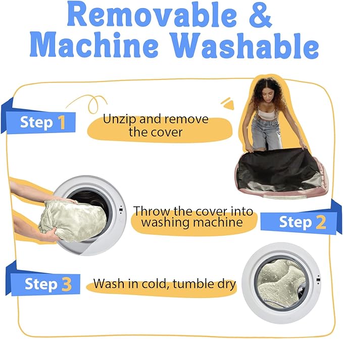 Orthopedic Washable Large Dog Bed - Removable Orthopedic Dog Bed XL with Bolster Extra Large Dogs Beds with Washable Cover for Large Size Pet Non-Slip Bottom