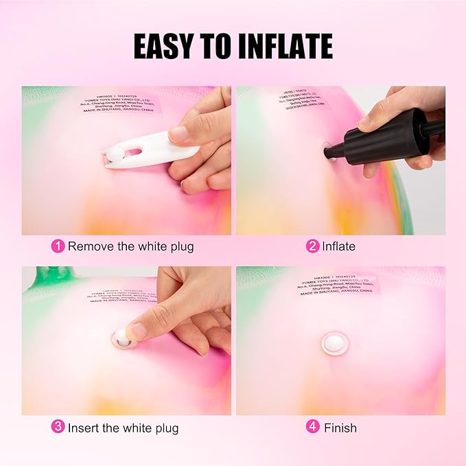 INPODAK Hopper Ball 18 Inch Bouncy Ball with Handle for Kids, Hippity Hop Jumping Bouncer Hopping Toy for Boys and Girls Ages 3-6 with Pump and Gift Box for Birthday