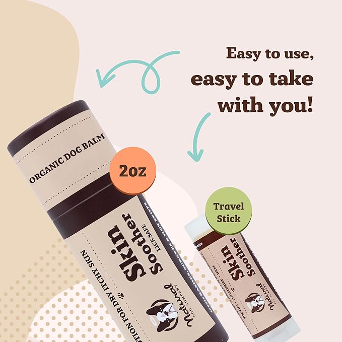 Natural Dog Company Skin Soother Balm for Skin Irritation, Allergy & Itch Relief for Dogs, Hot Spot Treatment, Dog Moisturizer for Dry Skin, Healing Ointment with Coconut Oil & Vitamin E (2 oz Stick)