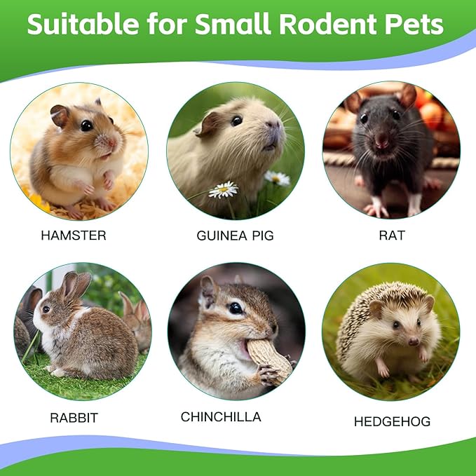 WDEFUN 21-Piece Natural Small Pet Chew Toys Set for Rabbits, Hamsters & Organic Grass Mat, Hay Sticks, Loofah Slices, Wooden Chews & More for Dental Health & Boredom Relief