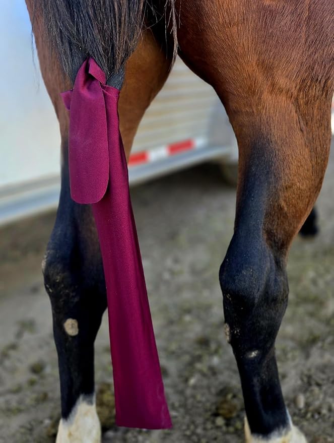 Ranch Hand Premium Tail Bag – Horse Tail Bag Made from Durable Stretchable – Gentle on Hair and Free from Damage – Horse Tail Protection Bag for Grooming – 24 Inches- Maroon