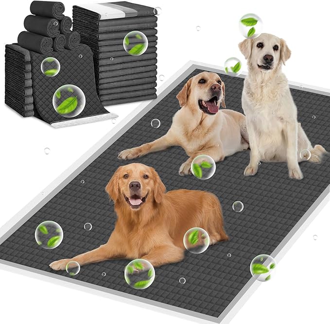 ELEGX Extra Large 28"x44" 30 Pcs Odor-Control Super Absorbency Charcoal Pee Pads for Dogs,Leak-Proof Pet Training Pee Pads,Thicken Disposable Potty Pads Puppy Training Pads for Cats Rabbits