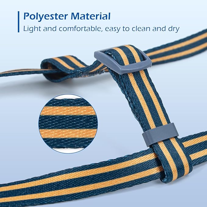 Stripe Step in Dog Harness for Small Dogs, Freedom Nylon Dog Halter Vests, Lightweight and Escape Proof Puppy Harness, Quick Fits for Small Medium and Large Dogs, Blue M