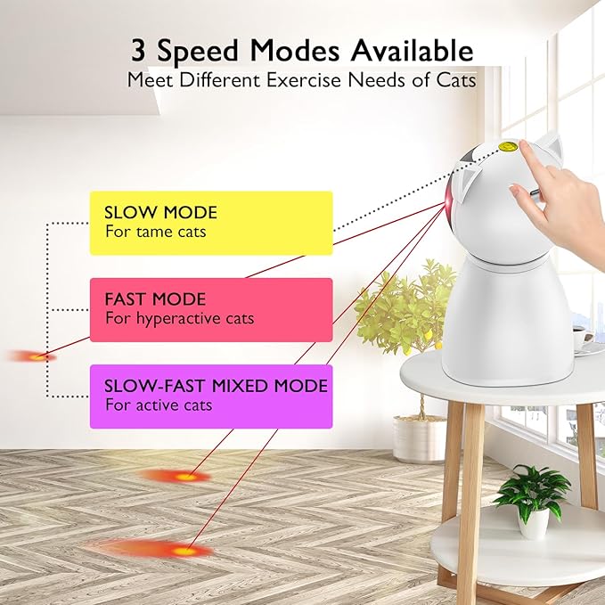 Cat Toys [2025 Newly Upgraded] Real Random Trajectory Rechargeable Motion Activated Cat Laser Toy Automatic,Interactive Cat Toys for Indoor Cats/Kitten/Dogs