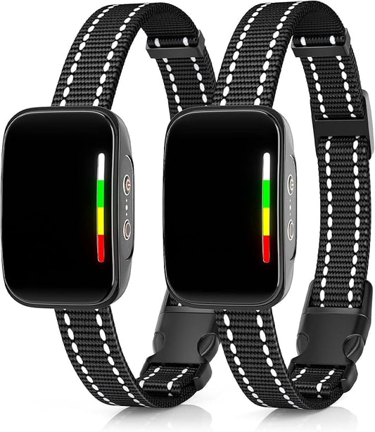 【2 Pack】 Rechargeable Dog Bark Collar – No Bark Training Device with Beep, Vibration & Shock | Adjustable Sensitivity, Waterproof, for Small, Medium & Large Dogs