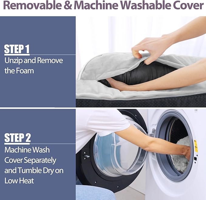 Orthopedic Dog Beds for Extra Large Dogs, Waterproof Dog Beds XLarge, Memory Foam Dogs Couch Beds with Comfy Bolster, Removable Washable Cover and Nonskid Bottom (X-Large,Grey White)