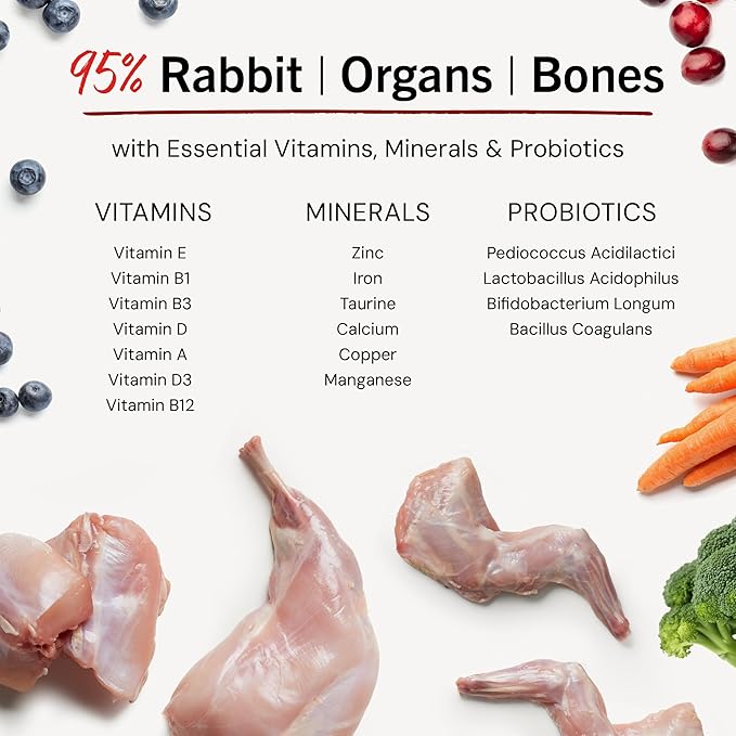 Stella & Chewy's Freeze-Dried Raw Dinner Patties - Absolutely Rabbit Recipe - High Protein Grain-Free Puppy & Dog Food - Perfect For Picky Eaters - 5.5 oz