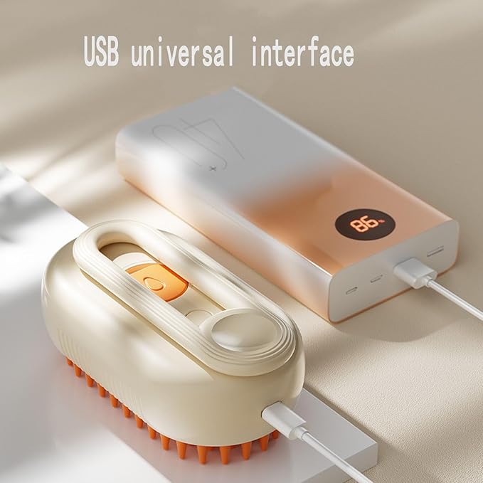 Pet Grooming Brushm,Cat Brush,3 In1 Spray Cat BrushSelf-Cleaning Wet Dog Comb with USB Rechargeable & Water Tank,Suitable for Dogs,Cats to Reduces Flying Hair (Brown)