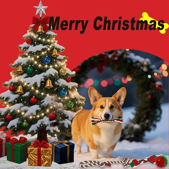 Dog Toys 15 Pack for Teeth Cleaning and Fun, Puppy Teething Chew Toys Tug Rope Squeaky Treat Balls & Rubber Tous Bulk– Variety Dog Gifts Set Reduce Anxiety & Save Furniture, Christmas