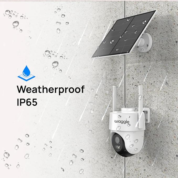 Waggle RV Pet Temperature Monitor + 4G Security Camera with Solar Powered Panel - Supports Multi-Carrier Network