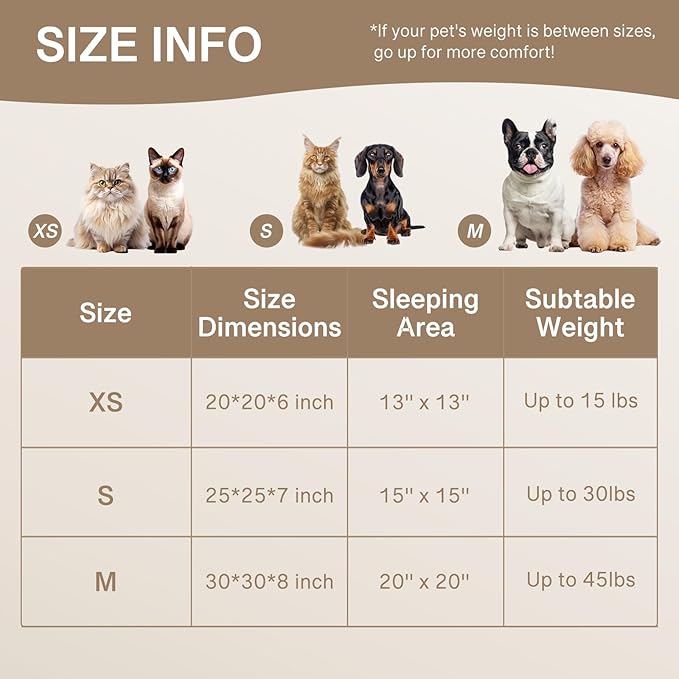 MEWOOFUN Donut Dog Beds for Small Dog, Calming Bed Round Cute Puppy Bed with Non-Slip Bottom, Fluffy Washable Pet Bed for Puppy and Kitten (Dark Brown, M (30x30x8))