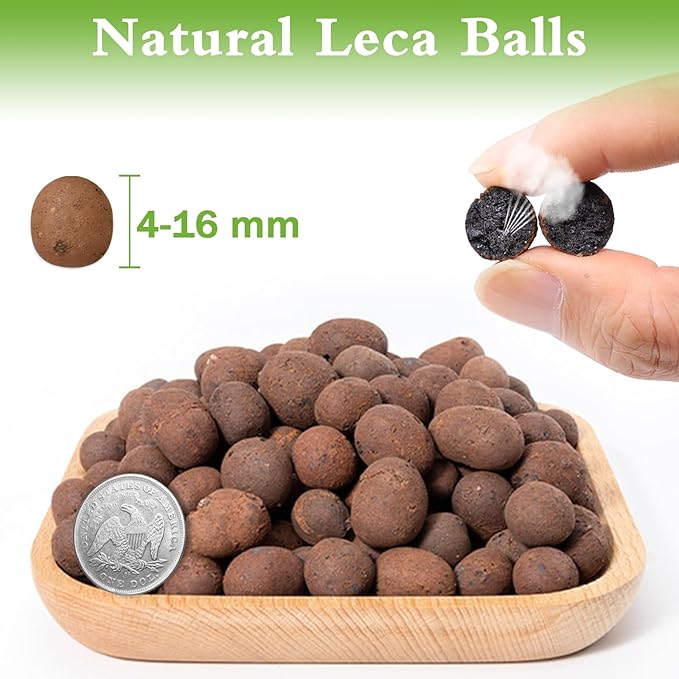 Halatool 12LB Expanded Clay Pebbles for Potted Plants Organic Lightweitht Clay Leca Balls for Hydroponics Gardening Orchids Drainage Decoration Aquaponics Aquariums