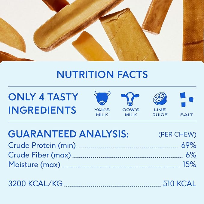 Native Pet Yak Cheese Himalayan Dog Chews XLarge - Long Lasting Dental Sticks for Extra Large Breeds – 100% All Natural Himalayan Yak Chews – Cheese Bone for Aggressive Chewers - 3 Per Pack