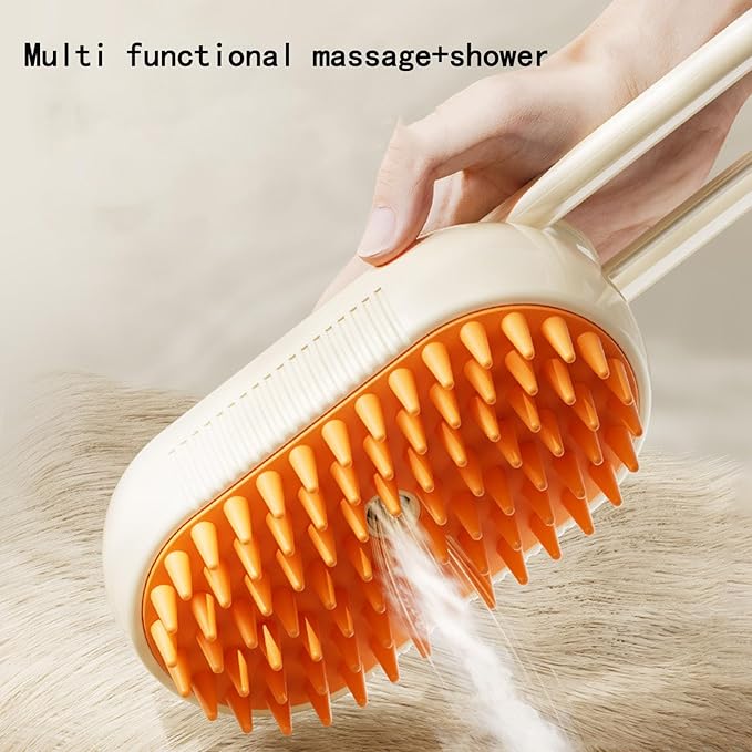 Pet Grooming Brushm,Cat Brush,3 In1 Spray Cat BrushSelf-Cleaning Wet Dog Comb with USB Rechargeable & Water Tank,Suitable for Dogs,Cats to Reduces Flying Hair (Brown)