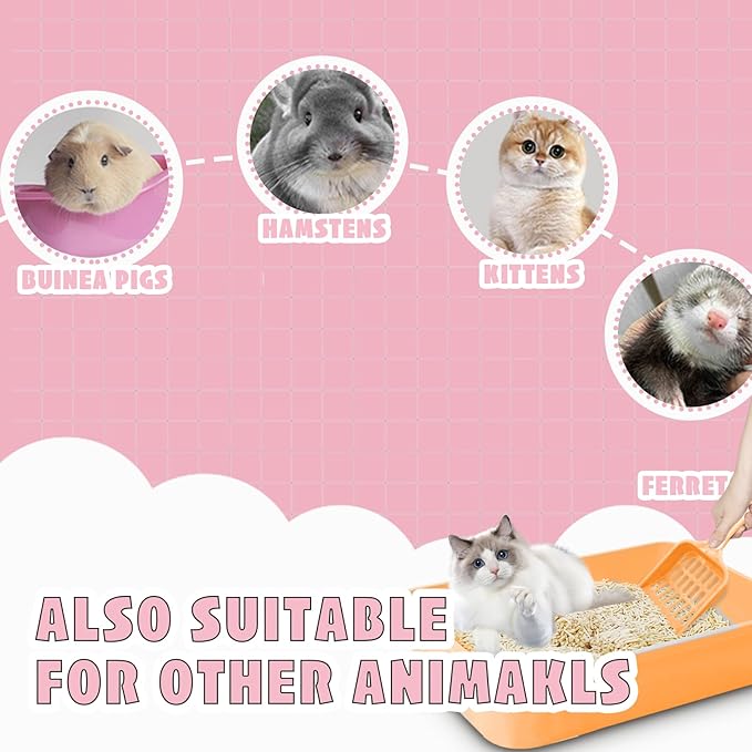 5pcs Kitten Litter Box,Open Small Cat Litter Box with 5 Scooper,Portable Small Litter Pan Low Entry Shallow Plastic Travel Toilet Litter Tray Cat Waste Tray for Small Pet Rabbit Guinea Pig Newborn Cat