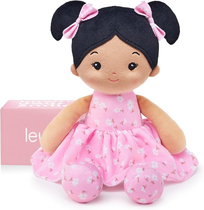 Soft Baby Doll Toys (12''), My First Baby Rag Doll for 1 Year-Old Girl Birthday Gift,Christmas Plush Toys Gift for Toddler Kids Infants-Florabelle-Girl-Pink-Tanned