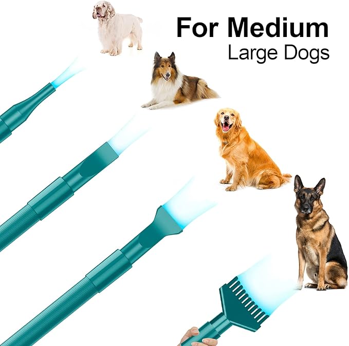 PetLife Variable Speed Dog Grooming Dryer for Medium/Large Dogs, Dual Motor, 5.0HP High Velocity Professional Dog Pet Grooming Hair Drying Force Dryer Blower with Heater