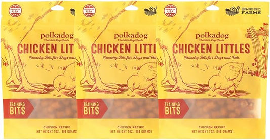Polkadog Chicken Littles Crunchy Training Bits 3-Pack – All Natural, Limited Ingredient Healthy Training Treats for Dogs. Handcrafted in USA. Great for Dogs with Allergies – 7oz (Pack of 3)