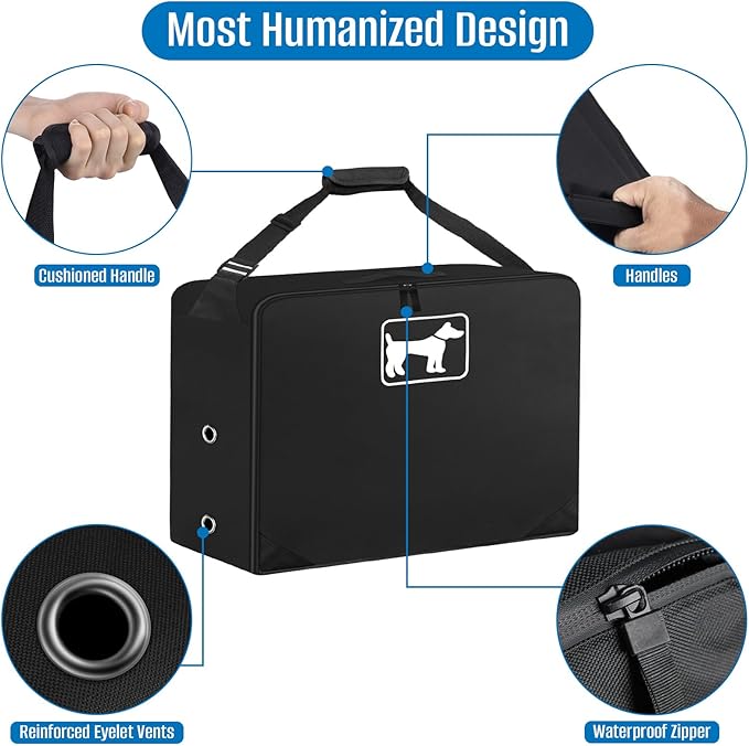 SIRUITON Collapsible Dog Crate Storage Bag Suitable for Collapsible Pet Crate,Heavy Duty 600D Oxford Kennel Tent Crate Dog Fence Travel Bag