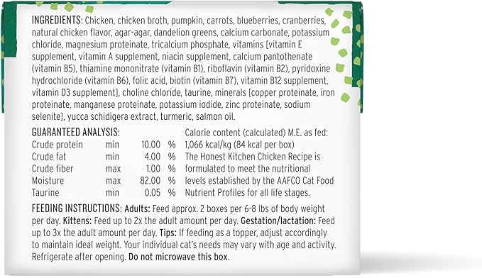 The Honest Kitchen Grain Free Minced Chicken in Bone Broth Gravy Wet Cat Food, 2.8 oz x12