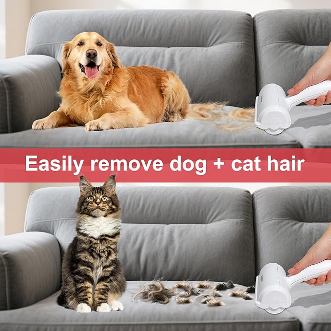 Pet Hair Removal Tool – Reusable Lint Roller for Dogs & Cats – Self-Cleaning Fur Remover Brush - Portable, Multi-Surface Fur Removal Tool - Pet Hair Removal Tool for Car & Home