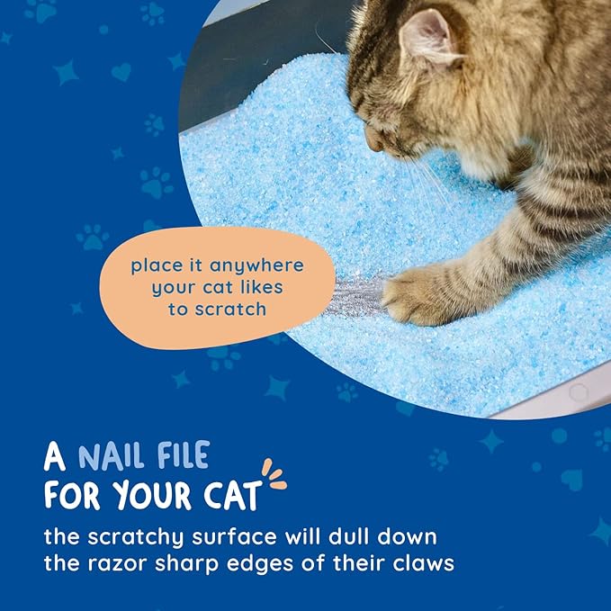 Kitty Cure Cat Nail File Scratcher, Odor-Resistant Litter Box Emery Board Scratcher Pad, No Peeling Needed, Waterproof, Non-Toxic & Long-Lasting Cat Scratcher That Files Nails