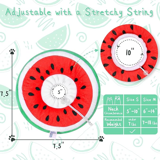 ANWA Adjustable Cat Cone Collar Soft, Cute Cat Donut Collar After Surgery, Kitten Recovery Cones to Stop Licking