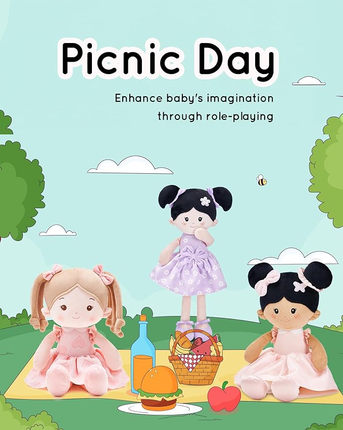 Soft Baby Doll Toys (16''), My First Baby Rag Doll for 1 Year-Old Girl Birthday Gift, Christmas Plush Toys Gift for Toddler Kids Infants -Sweetheart Girl