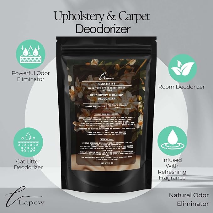 Narcissist Carpet Freshener Powder: Powerful Odor Eliminator for Home, Upholstery Deodorizer, Carpet Deodorizer, Pet Urine, Cat Litter Box - Narcissist Fragrance.