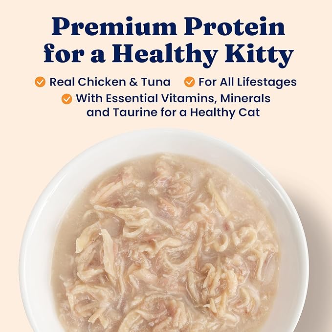 Solid Gold Wet Cat Food Shreds in Gravy - Healthy Canned Cat Food Made w/Real Chicken & Tuna Shreds, Vitamins & Minerals - Grain Free & Gluten Free Canned Meals for Cats & Kittens - 24ct/3oz Can