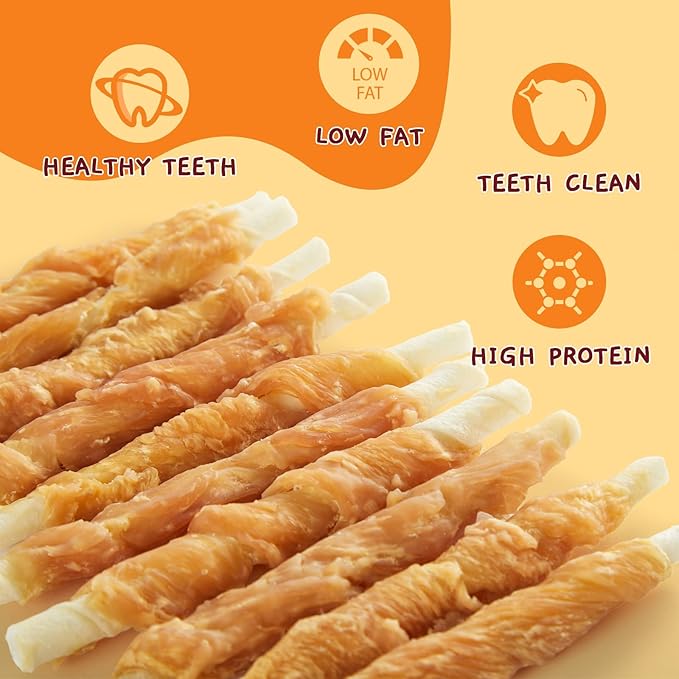 Jungle Calling Dog Treats, Chicken Wrapped Rawhide Sticks for Dogs, Delicious and Nutritious Training Reward Treats and Dog Chews Snacks, 6 oz
