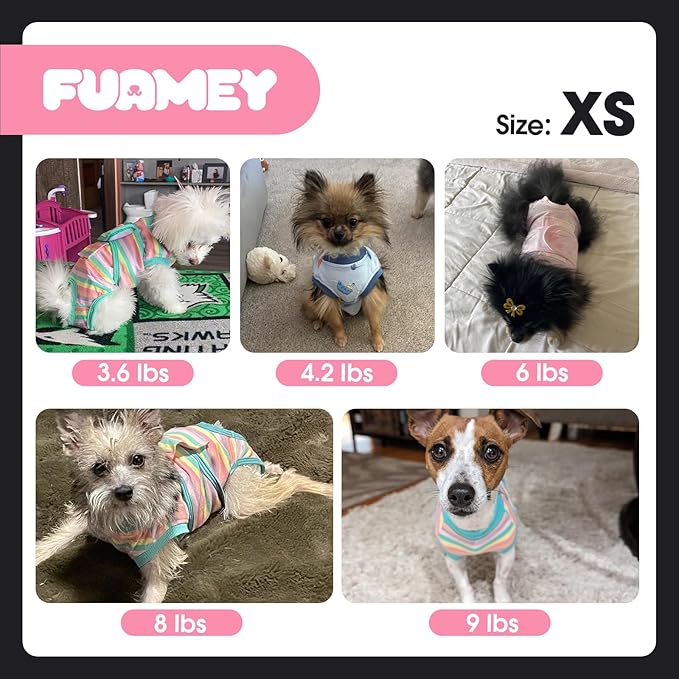 FUAMEY Dog Recovery Suit Male,Dogs Surgery Neuter Suits Puppy Spay Shirts for Female Protect Dog's Skin Anti Licking Abdominal Wounds Doggie Onesie Pet Bodysuit Alternative to Cone Polka Dot XS