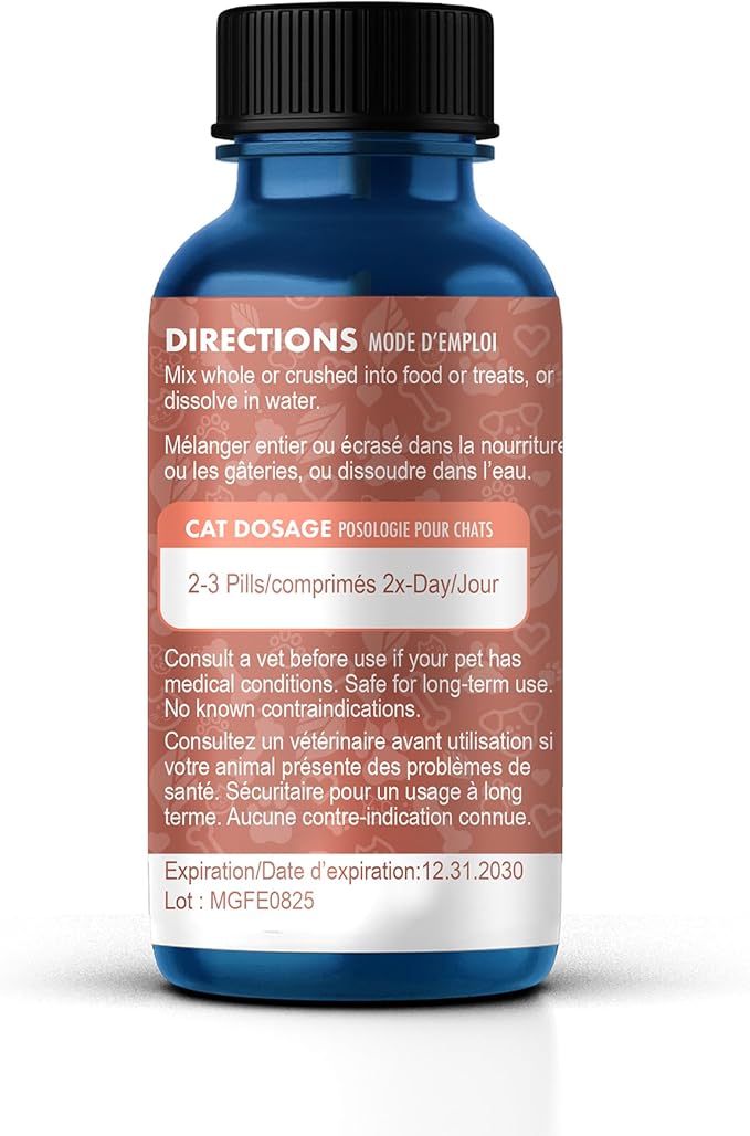 Mange Treatment for Cats, Natural Ear Mite Treatment & Cat Itchy Skin Relief, Helps with Welts, Scabs, Feline Dandruff, Shedding, Excessive Grooming and General Fur and Coat Care, 400 Odorless Pills