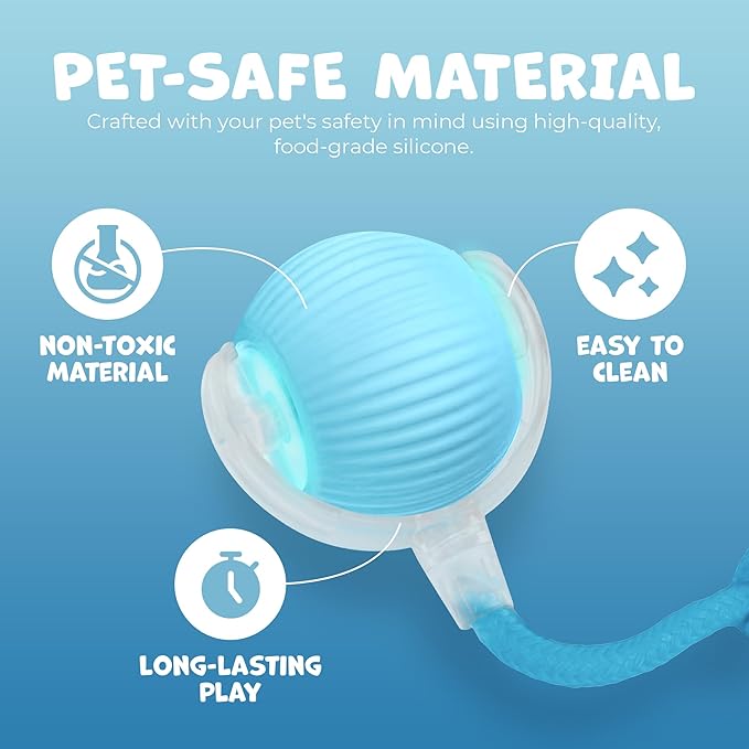 Pawlo Speedy Tail 2.0 Cat Toy –Teazys Turbo Tail Upgrade – Interactive Cat Toy – Kitten Toys – Automatic cat Toy for Boredom – Moving cat Toys for Indoor Cats with 2 Tails (Blue)