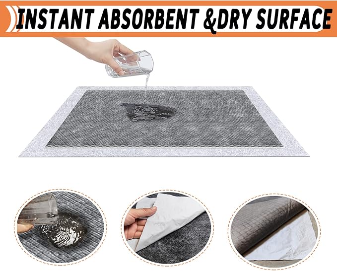 Guinea Pig Bedding, Disposable Guinea Pig Cage Liners, Charcoal Odor Controlling Absorbent Waterproof Pee Pads for Rabbits, Hamster and Other Small Animals. 18''x24'',50 Count