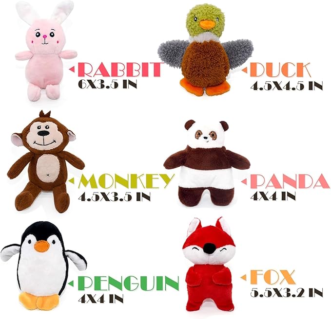 SHARLOVY Dog Squeaky Toys for Small Dogs,Stuffed Animal Puppy Toy,Cute Puppy Chew Toy for Dog Teething, for Small to Medium Dogs,Soft Plush Pet Toys Pack 12 in Gift Box