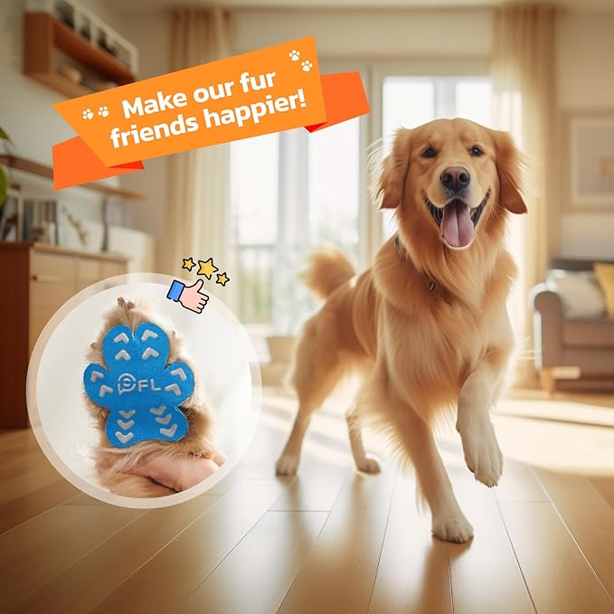 Non-Slip Paw Protector Pads for Senior Dogs, Anti-Slip Rubber Traction Stickers, Protect Dogs' Paws on Hardwood Floor, Blue, 48pcs, M (11-20lbs)