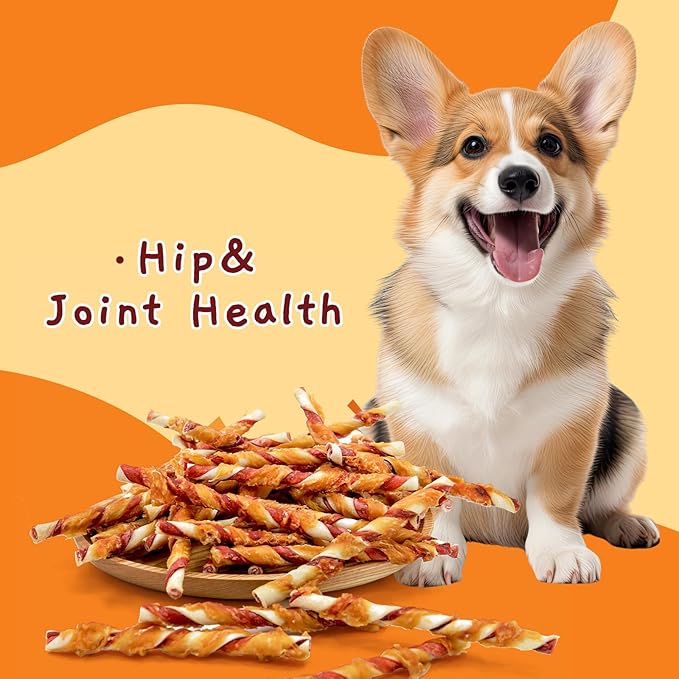 Jungle Calling Dog Treats, Natural Chicken Wrapped Rawhide Sticks, Grain-Free Training Rewards Chews for Small and Medium Puppy,10.6oz