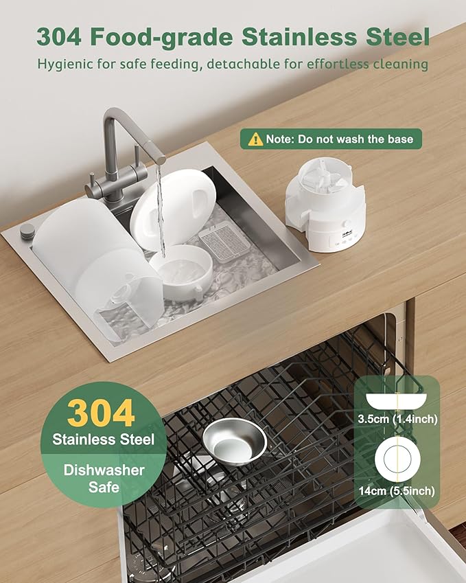 Gimars 5L/20 Cups Automatic Cat Feeder, Programmable 1-6 Meals Cat Food Dispenser with Stainless Steel Bowl, Easy Setup, Dual Power Supply,10s Meal Call Timed Pet Feeder for Cats and Small Dogs