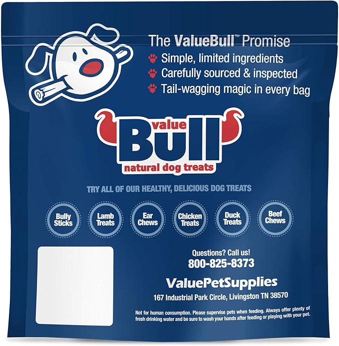ValueBull USA Pig Skin Retriever Rolls, 6 Inch, Smoked, 25 Count - Premium USA Pork Hide Dog Chews, One-Piece, Easy Digestion, High Protein