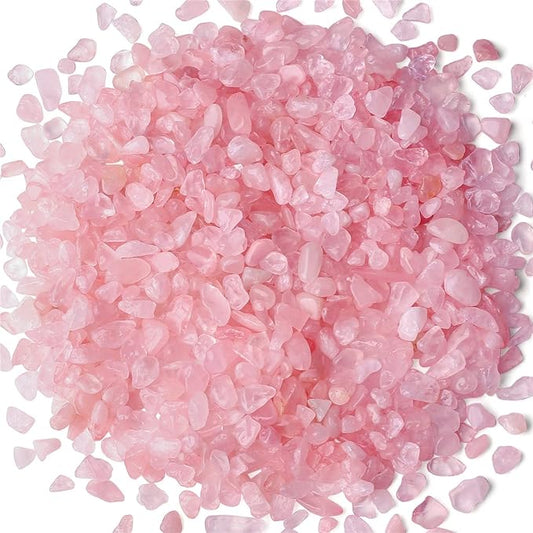 Rose Quartz Healing Crystal Chips Bulk Gemstones Sets Tumbled Crushed Stones Crushed Crystals Natural Rocks for Fountain Rocks Decoration Reiki Energy Balancing Meditation Aquarium Gravel 0.44lb