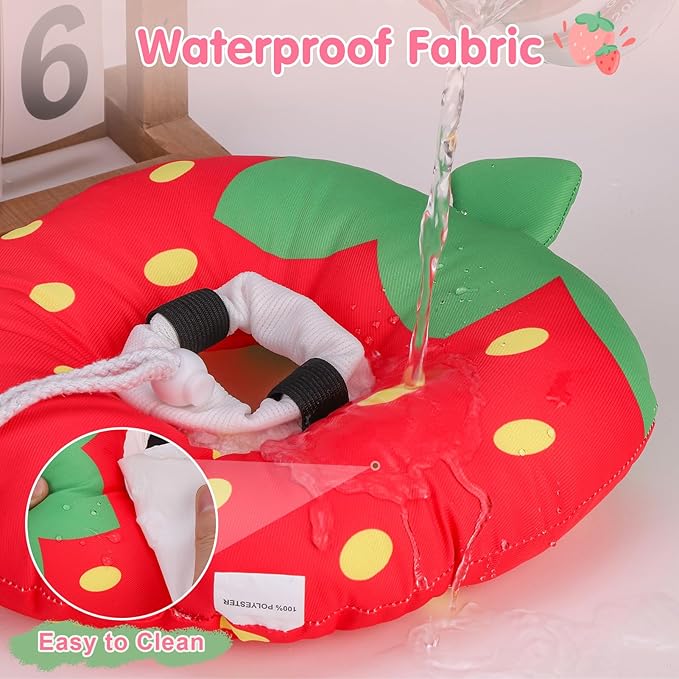 BEAUTYZOO Cat Cone Collars Soft, Cat Recovery E Collars After Surgery to Stop Licking, Adjustable Elizabeth Circle Collar Cute Pet Donut Pillow for Cats Kitten Small Dogs,Strawberry S